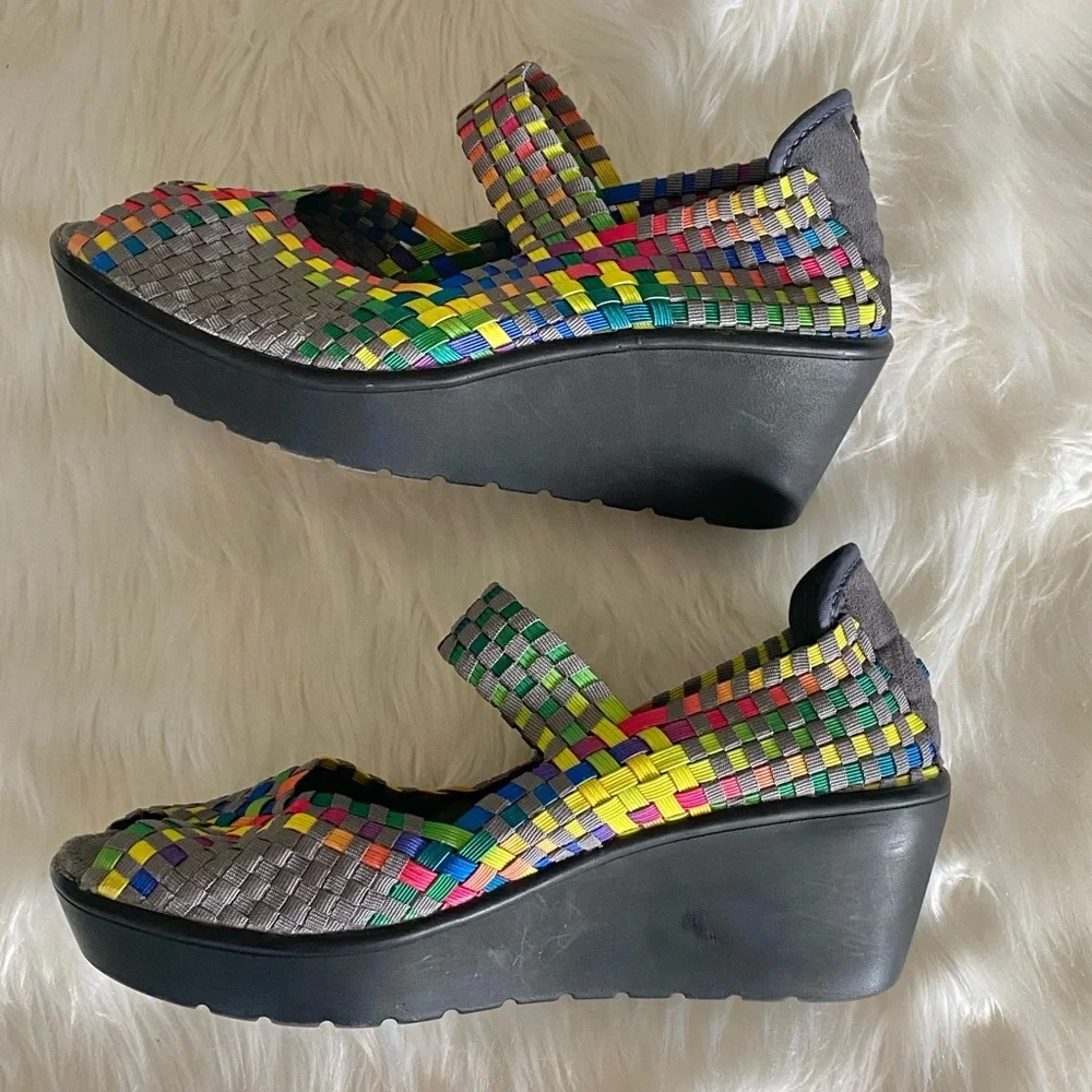 Steve by Steve Madden Brynn women's woven peep toe Mary Jane shoes, Sz. 8.5